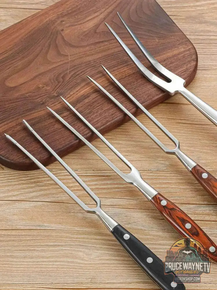 🔥 Set de Fourchettes à Barbecue – Acier Inoxydable & Bois – Accessoires de Grill - Legeekshop
