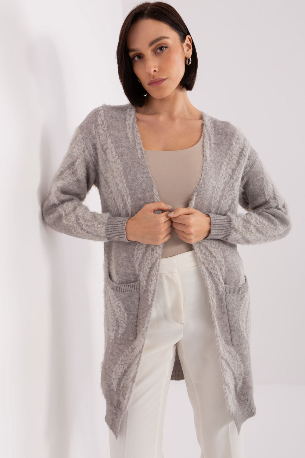 Cardigan femme AT — gris