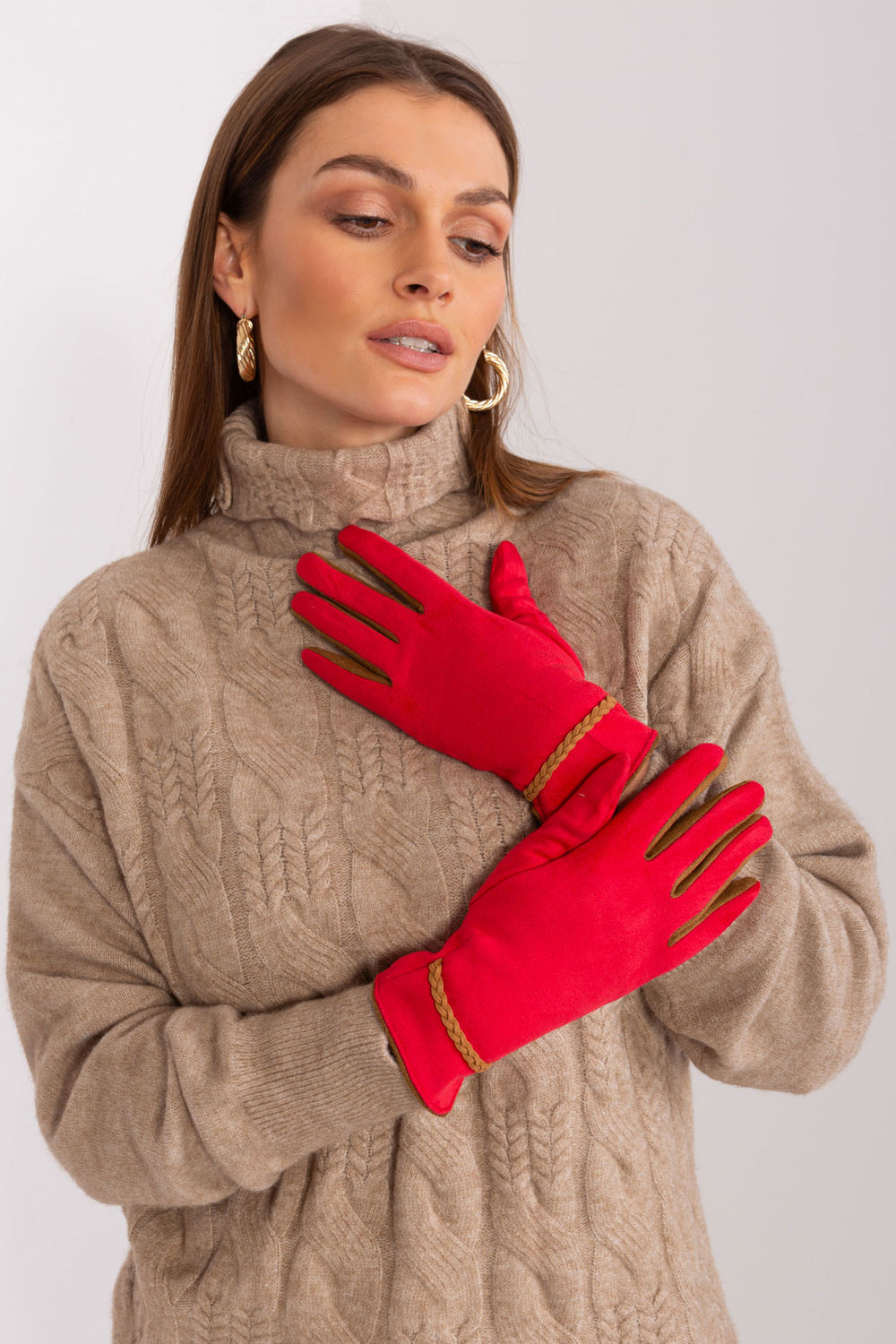 Gants femme AT — rouge