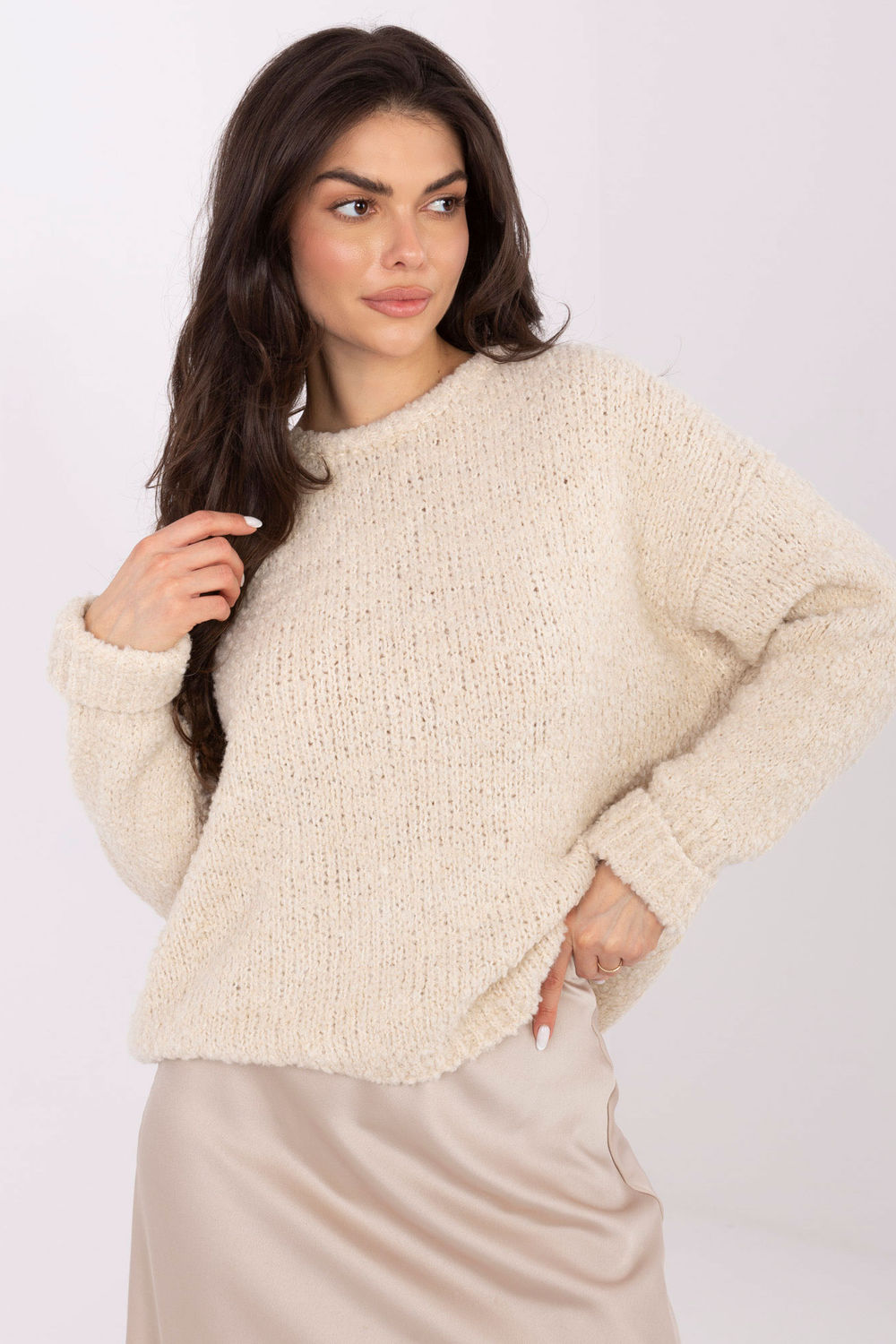 Pull femme Italy Moda Chandail Chandail — beige