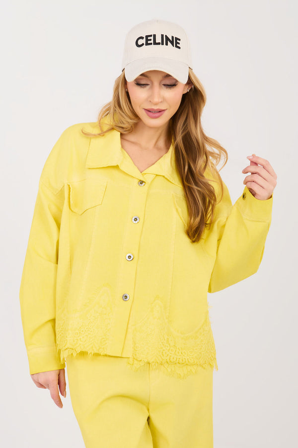 Veste en jean femme Rue Paris — jaune