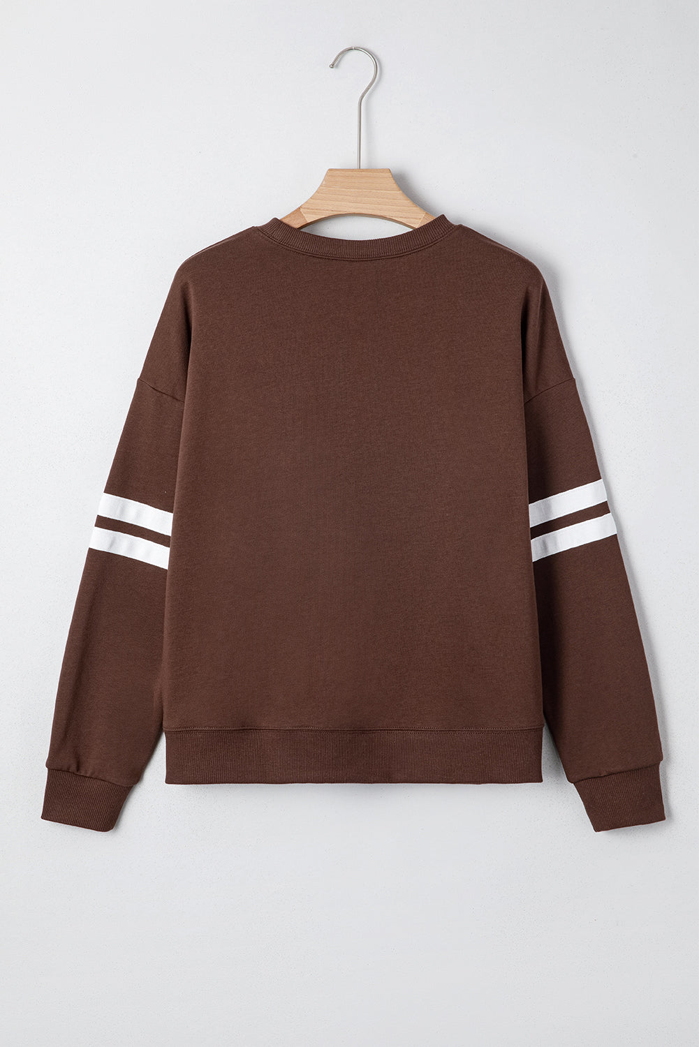 Sweat détails varsity, épaules tombantes, oversized — blanc