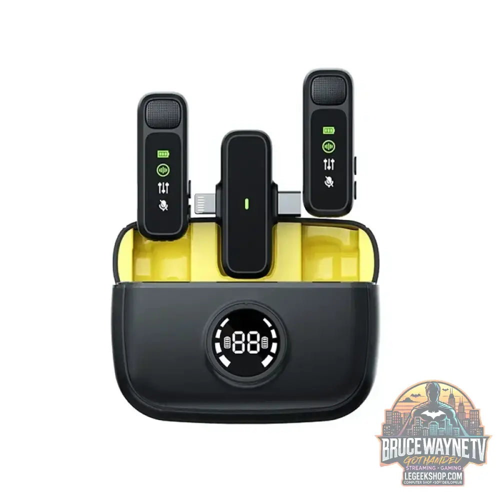 Microphone Sans Fil Bluetooth Portable - Enregistrement Audio Vidéo Lavalier pour iPhone & Android avec boîtier de chargement