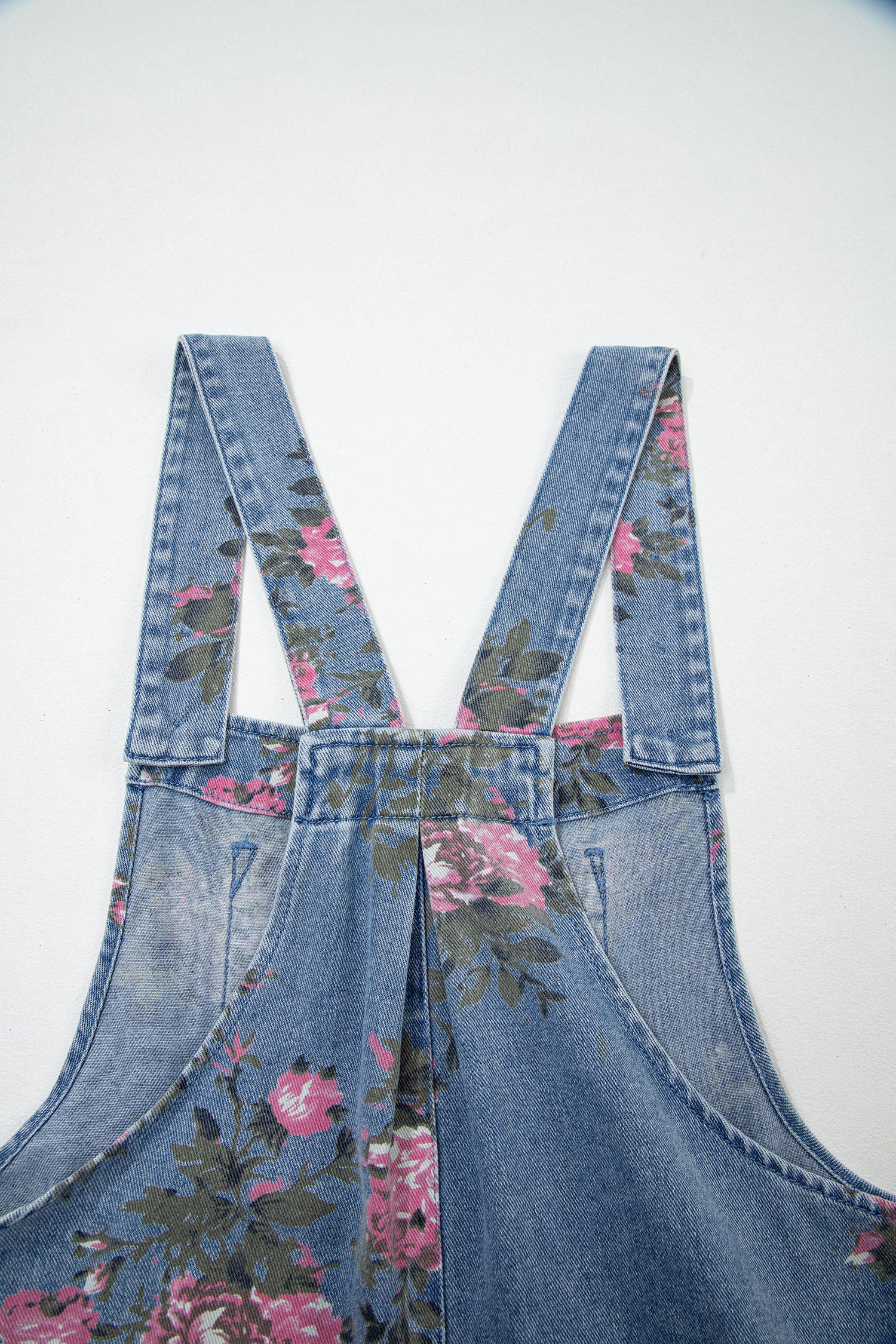 Myosotis Floral Print Denim Shortalls