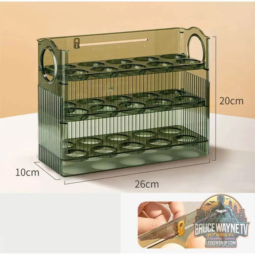 🥚 Boîte de Rangement d'Œufs Coulissante à 3 Couches – Style Échelle | Grande Capacité Réfrigérateur - Legeekshop
