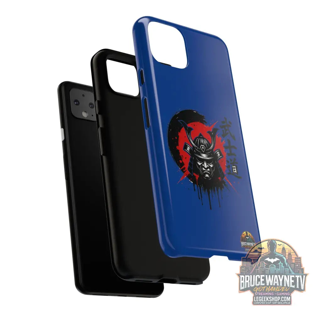 📱 samurai phone case Bleue foncé – coque renforcée Pixel & Galaxy 📱 - Phone Case