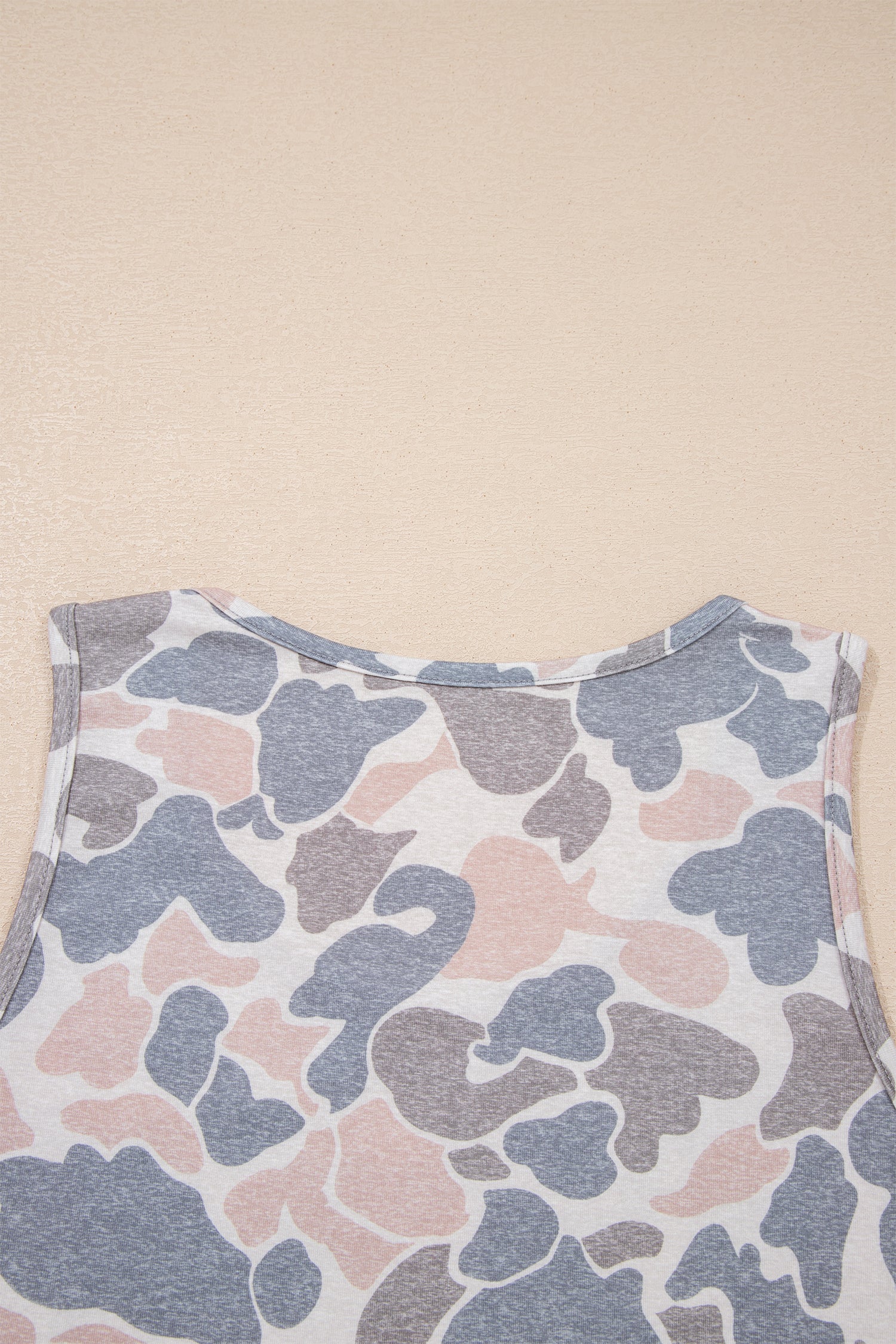 Multicolour Retro Camouflage Print Oversize Tank Top