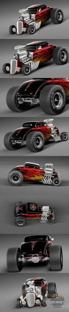 🏎️ 3D Model Ford 1933 Hot Wheels Hot Rod – MAX, FBX, OBJ, 3DS, TEX - Legeekshop