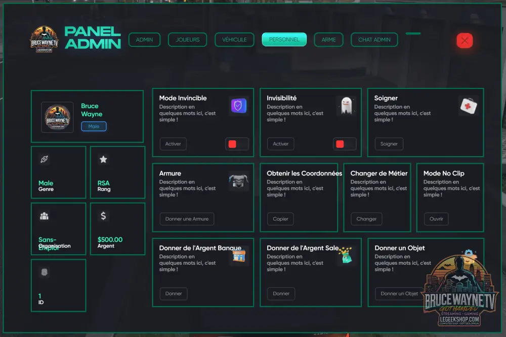 🛠 GothamDev - No Pixel 4.0 Inspired Admin… — mod fivem, vue 4, LeGeekShop