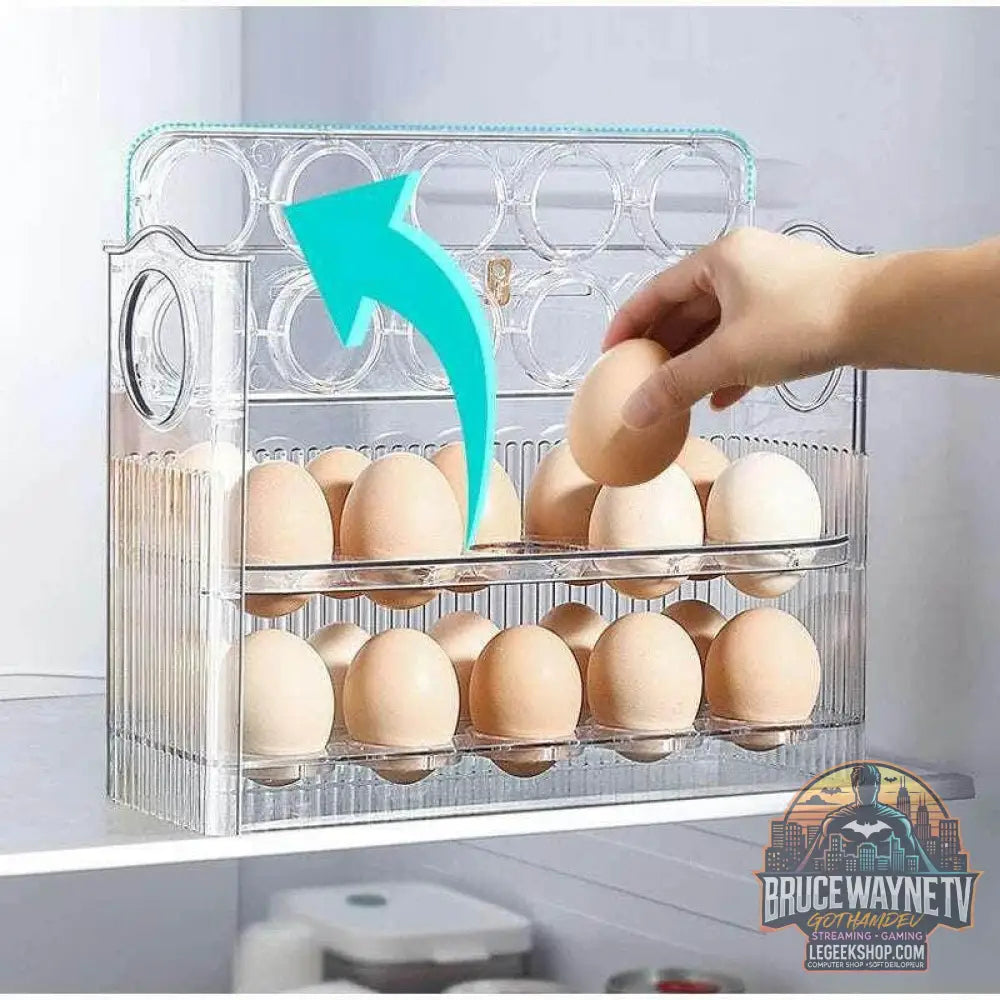 🥚 Boîte de Rangement d'Œufs Coulissante à 3 Couches – Style Échelle | Grande Capacité Réfrigérateur - Legeekshop