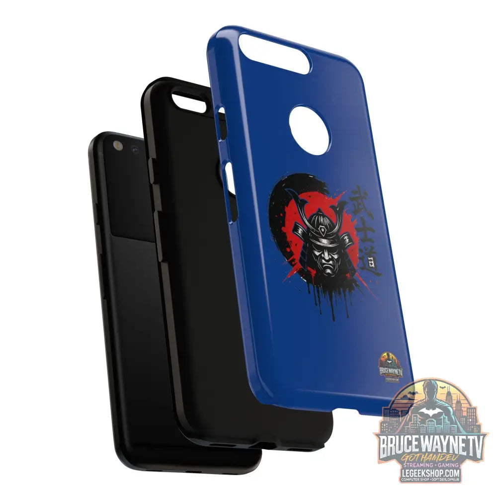📱 samurai phone case Bleue foncé – coque renforcée Pixel & Galaxy 📱 - Phone Case