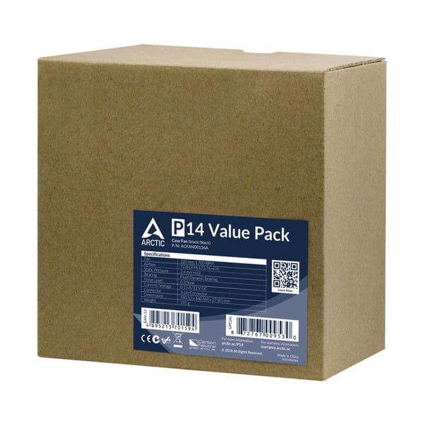 ARCTIC P14 Value Pack 5 140x140x27, Gehäuselüfter - ARCTIC - vue 6