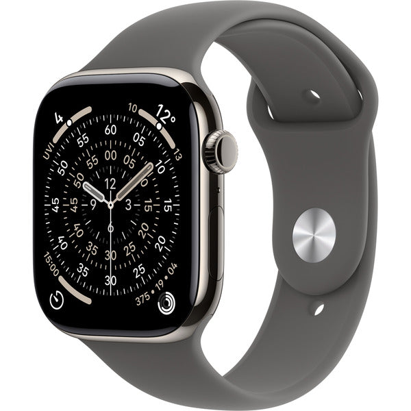 Apple Watch Titan Natur, bracelet / boîtier titane, 46 mm, bracelet sport steingrau S/M, Cellular - Apple - vue 2