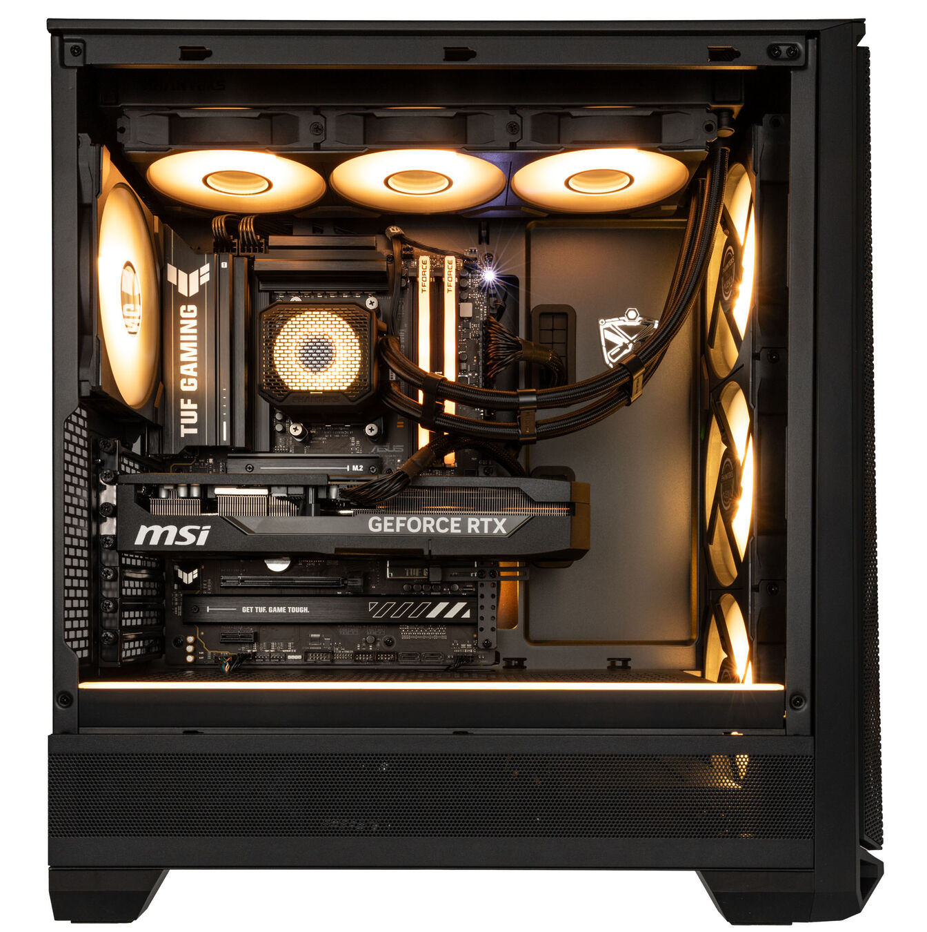 KingForge Gaming-PC Platin, AMD Ryzen 7 7800X3D, RTX 5070 Ti, Phanteks Eclipse G400A – Fertig-PC - King Mod Systems - vue 4