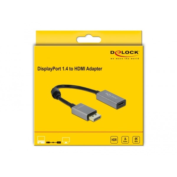 DeLOCK Aktiver Adapter Displayport 1.4 > HDMI Buchse 4K 60Hz - DeLOCK - vue 2
