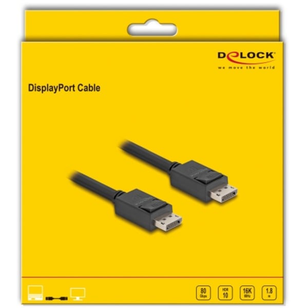 DeLOCK câble DisplayPort 2.1 Stecker > DisplayPort Stecker, 16K, 80 Gbps - DeLOCK - vue 3