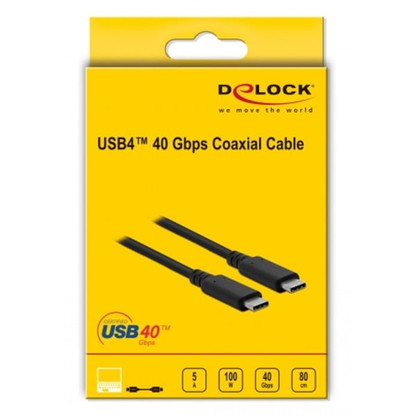 DeLOCK USB4 Gen 3x2 câble, USB-C Stecker > USB-C Stecker, Koaxialkabel - DeLOCK - vue 3