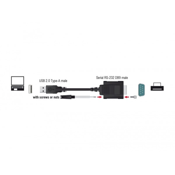 DeLOCK USB 2.0 Adapter, USB-A Stecker > Seriell RS-232 Stecker - DeLOCK - vue 5