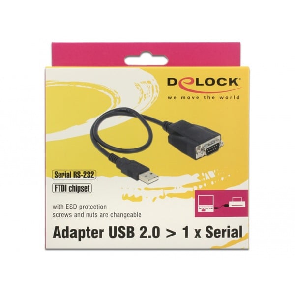 DeLOCK USB 2.0 Adapter, USB-A Stecker > Seriell RS-232 Stecker - DeLOCK - vue 6