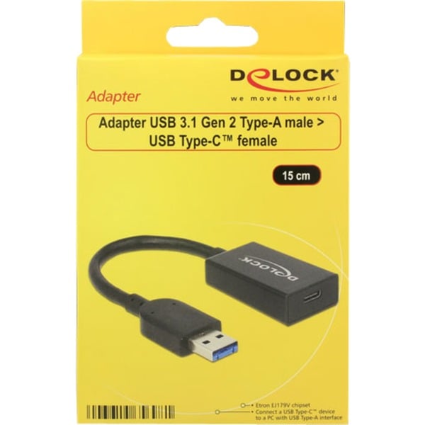 DeLOCK USB 3.2 Gen 2 Adapter, USB-A Stecker > USB-C Buchse - DeLOCK - vue 2