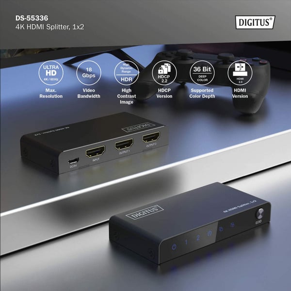 Digitus 4K HDMI Splitter, 1x4 - Digitus - vue 7