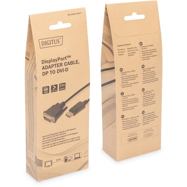 (€ 2,71 / 1 m) Digitus Adapterkabel DisplayPort > DVI-D - Digitus - vue 3
