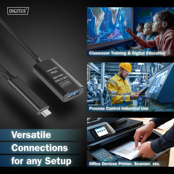 Digitus Aktives USB 3.2 Gen 2 Verlängerungskabel, USB-C Stecker > USB-A Buchse - Digitus - vue 5
