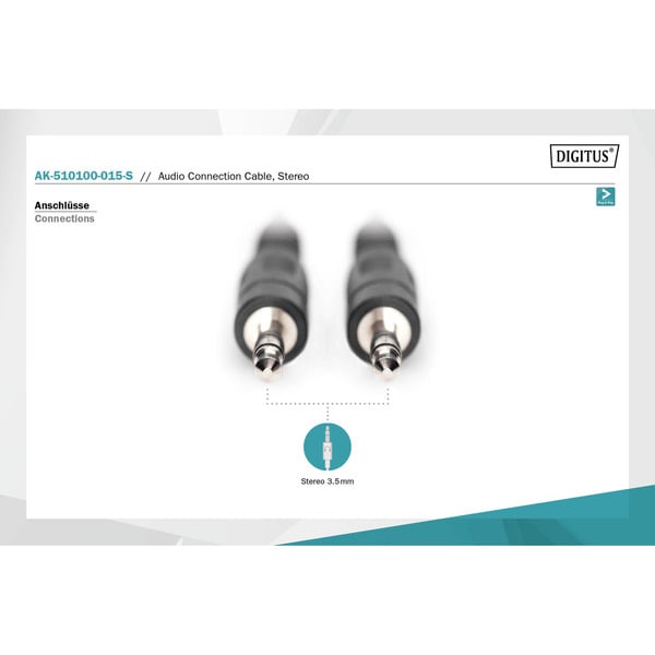 (€ 0,67 / 1 m) Digitus Audio-Anschlusskabel 3,5mm jack, Stereo - Digitus - vue 3