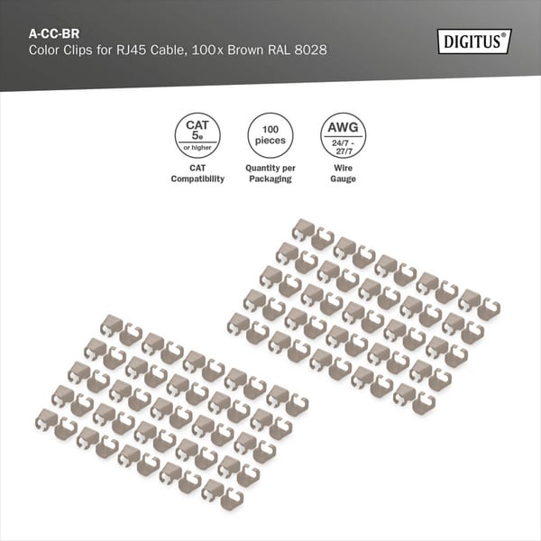 (€ 0,09 / pièces) Digitus Farbclips pour Patchkabel, Kabelclip - Digitus - vue 6