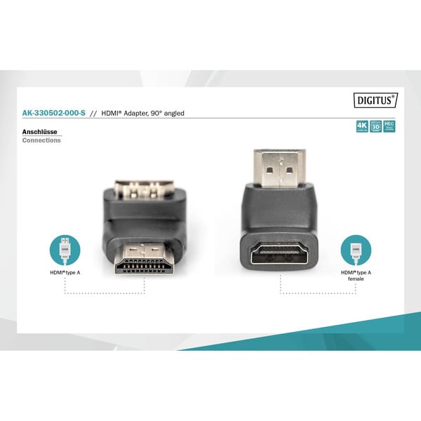 Digitus HDMI-A Stecker > HDMI-A Buchse 4K, Adapter - Digitus - vue 6