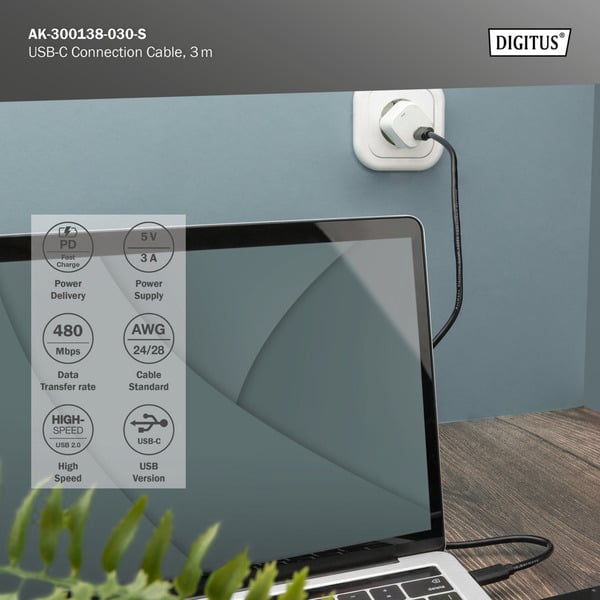 Digitus USB 2.0 Anschlusskabel USB-C > USB-C - Digitus - vue 6