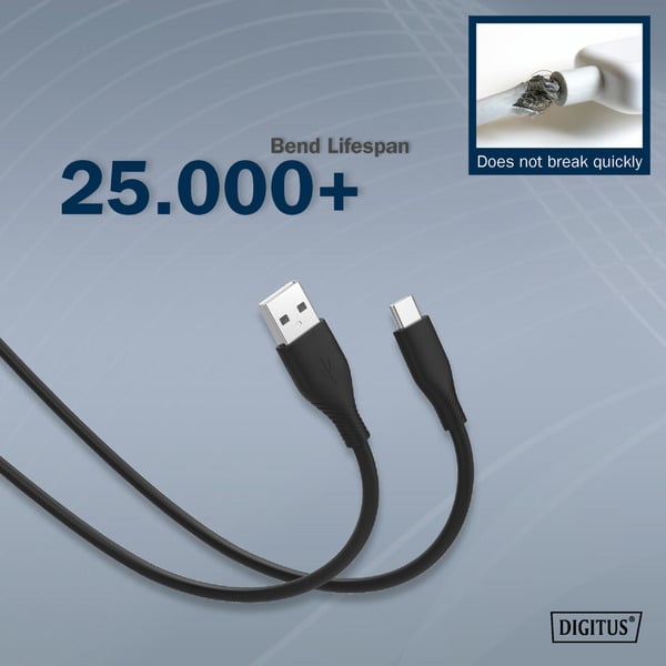 Digitus USB 2.0 Silikon-Anschlusskabel USB-A > USB-C - Digitus - vue 6