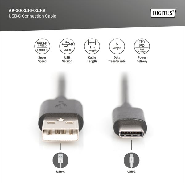 Digitus USB 3.2 Gen 1 Anschlusskabel USB-A > USB-C - Digitus - vue 7