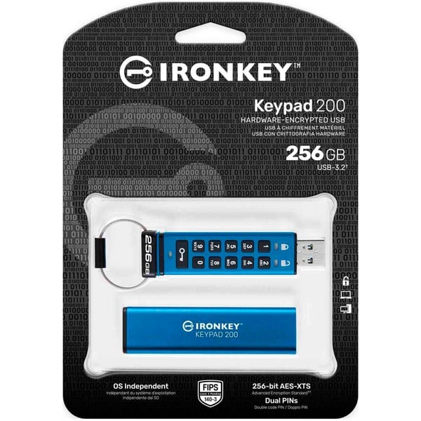 Kingston IronKey Keypad 200 256 GB, USB-Stick - Kingston - vue 3