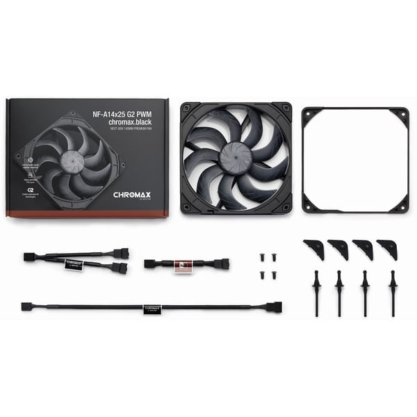 Noctua NF-A14x25 G2 PWM chromax.black, Gehäuselüfter - Noctua - vue 8