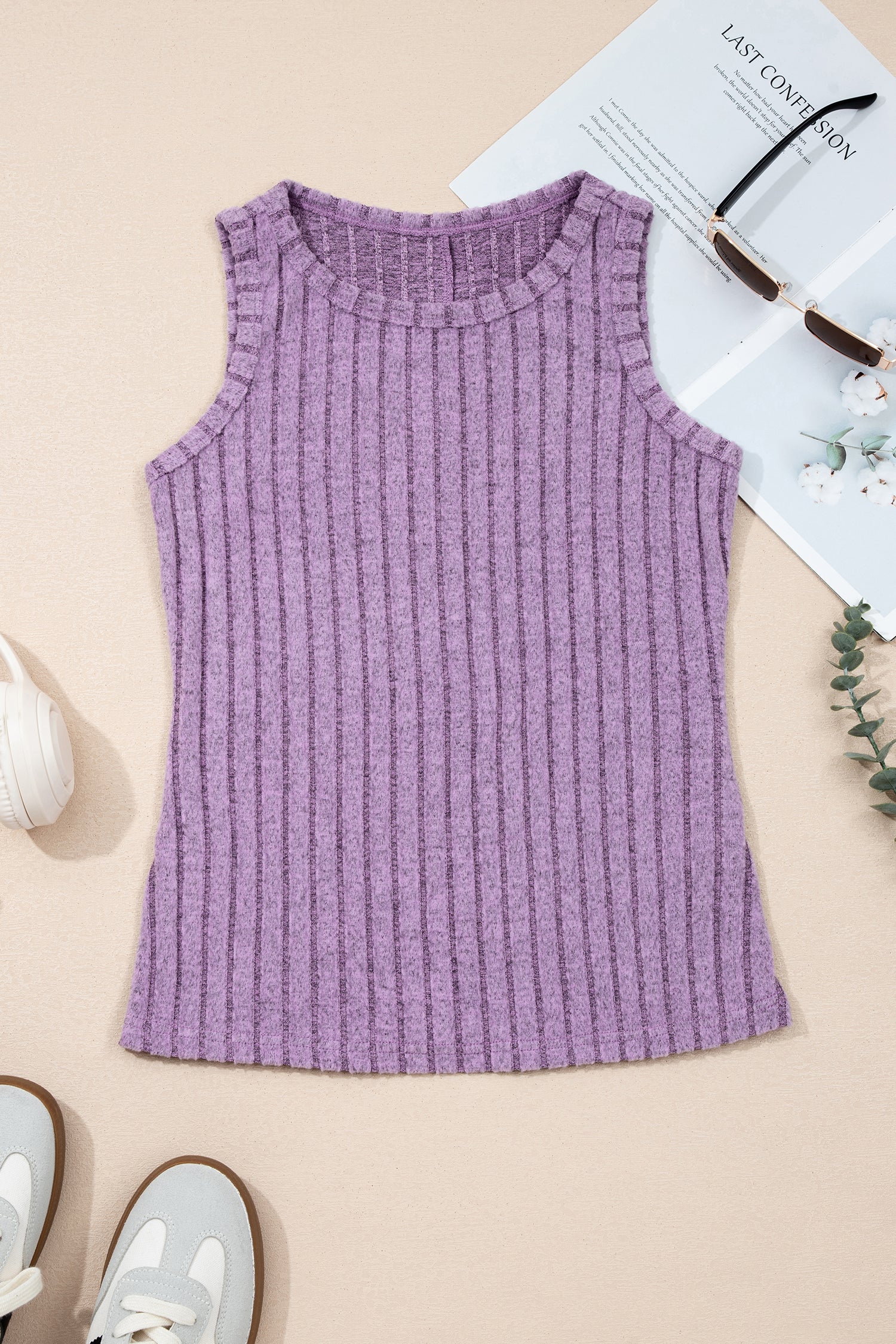 Phalaenopsis Slim Ribbed Mineral — Tops/Tank Tops, vue 3, LeGeekShop