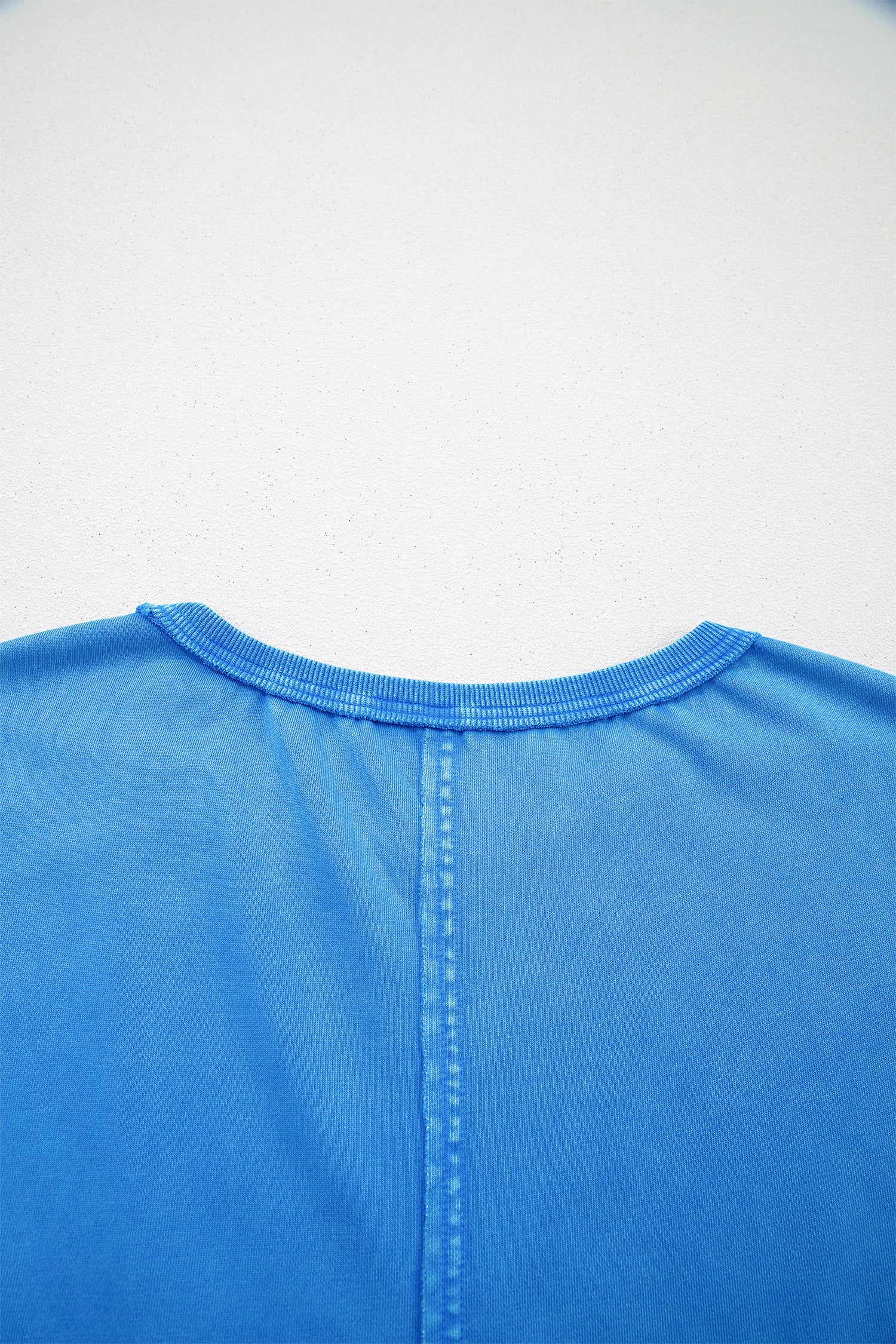 Blue Mineral Wash Star Mesh Patchwork Oversize Tee