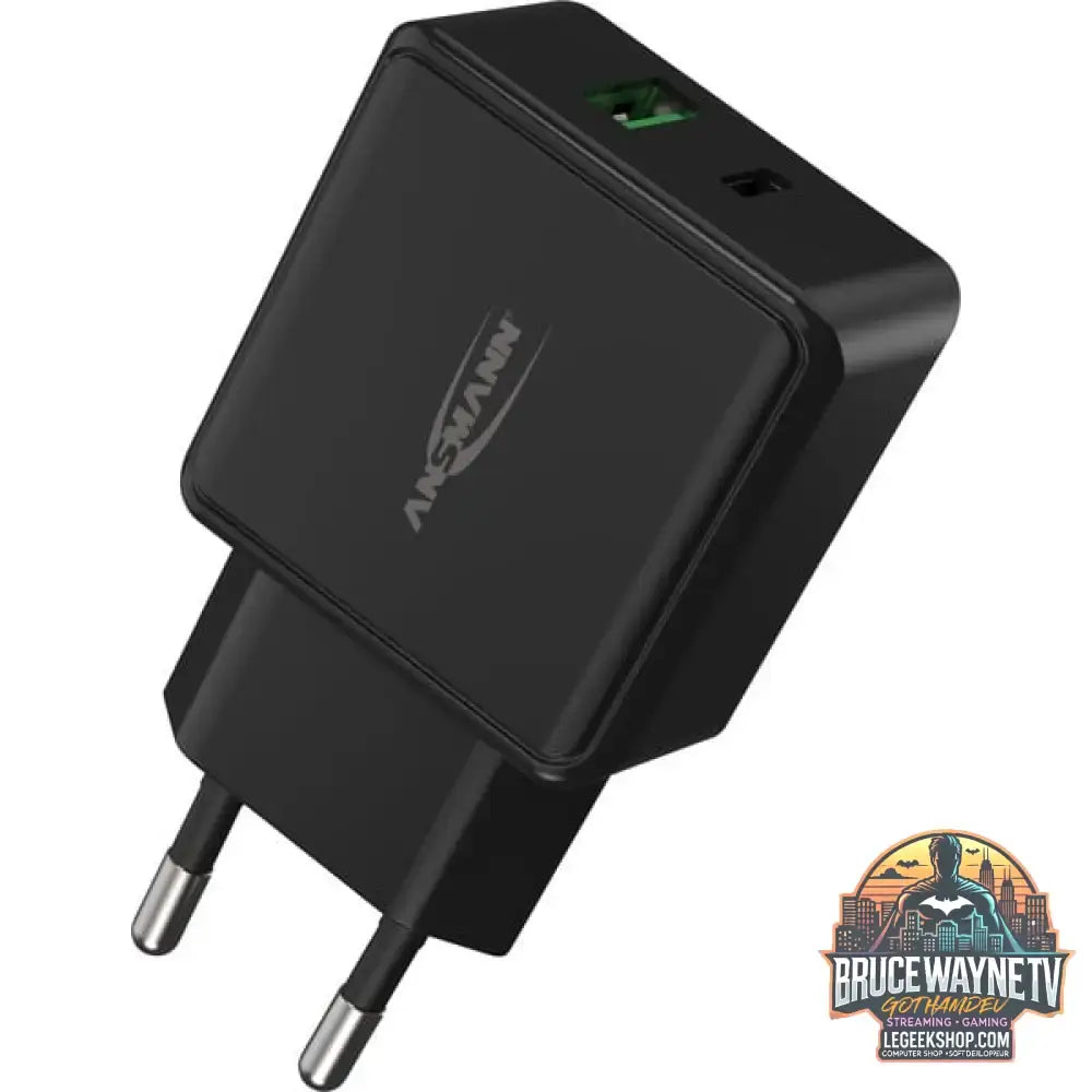 Ansmann Home Charger HC218PD, Ladegerät schwarz, Power Delivery & Quick Charge Technologie - Stromquelle: Steckdose