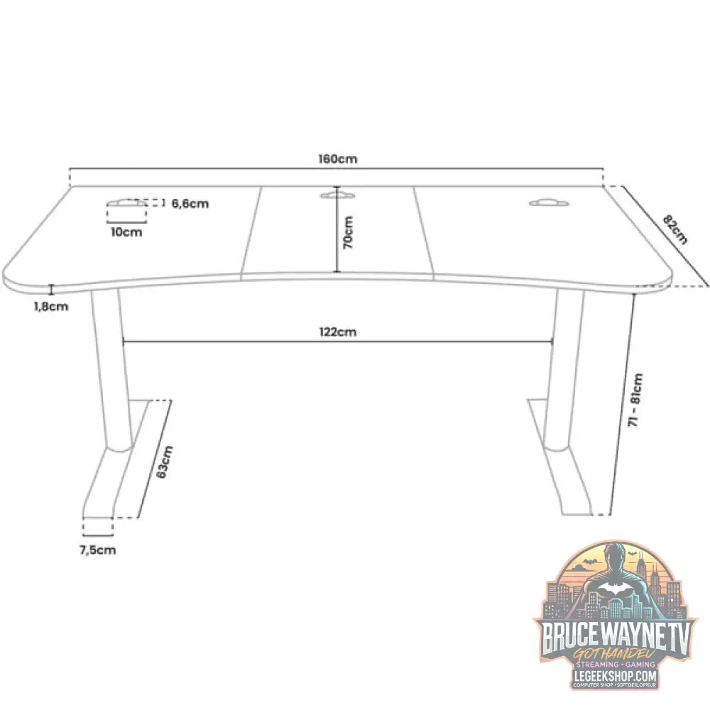 Arozzi Arena Gaming Desk, Gaming-Tisch - Arozzi - vue 4