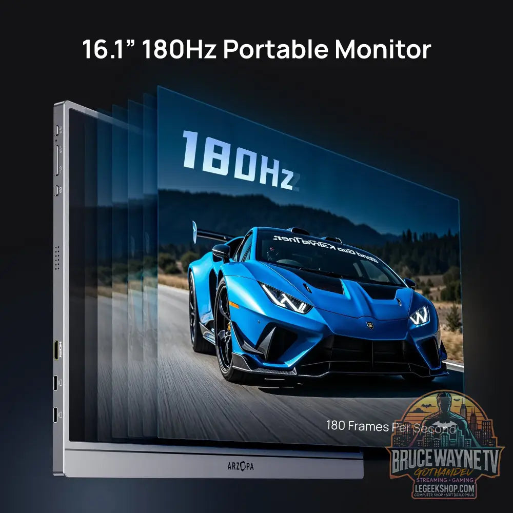 ARZOPA 16.1 pouces 2.5k 180HZ moniteur Portable externe HDR écran IPS deuxième affiche PC pour les jeux fonctionnant