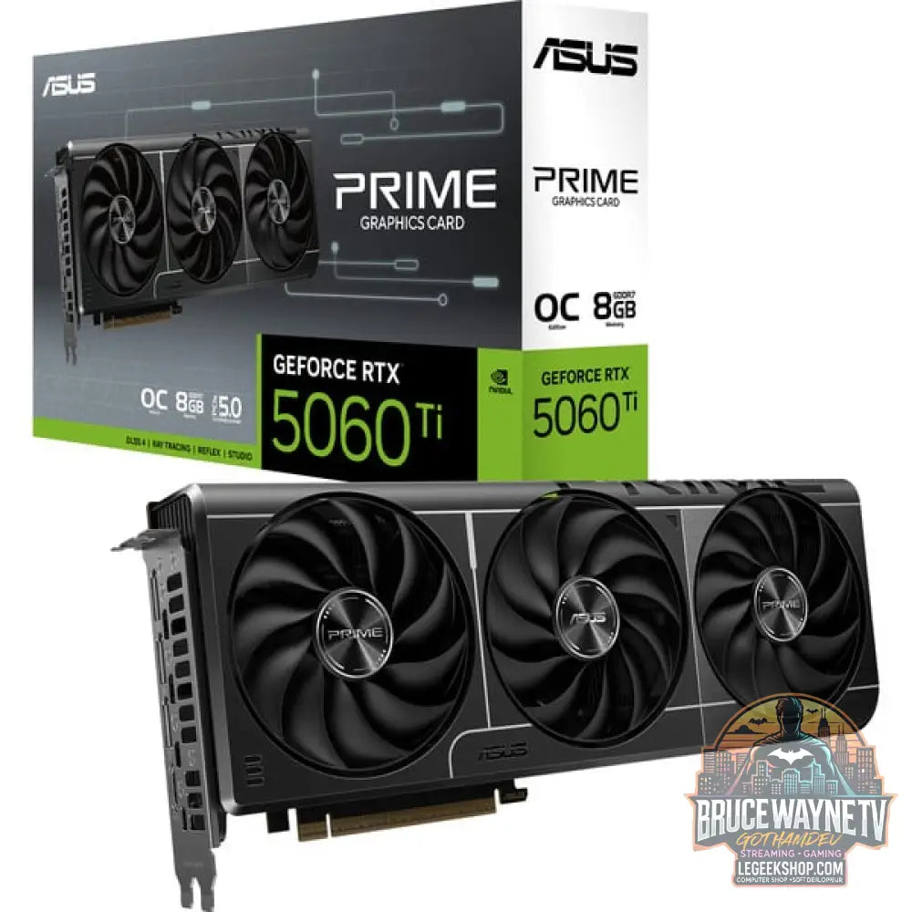 ASUS GeForce RTX 5060 Ti PRIME OC 8GB, carte graphique DLSS 4, 3x DisplayPort, 1x HDMI 2.1 - ASUS