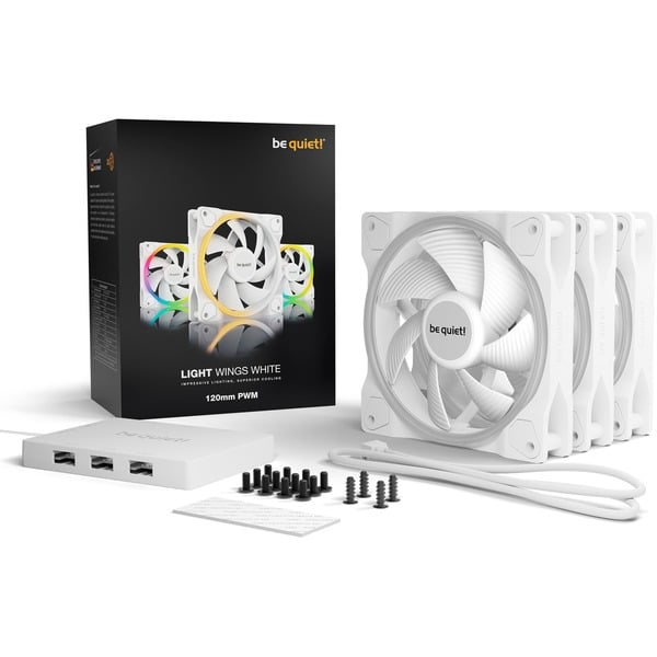 be quiet! Light Wings White 120mm PWM Triple Pack, Gehäuselüfter - be quiet!