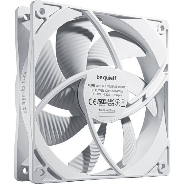 be quiet! Pure Wings 3 120mm PWM Reverse White 3-Pack, Gehäuselüfter - be quiet! - vue 3