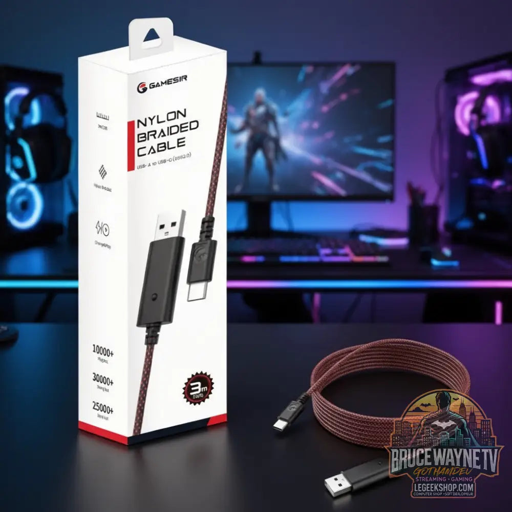Câble tressé en nylon GameSir 3m — produit geek, vue 17, LeGeekShop