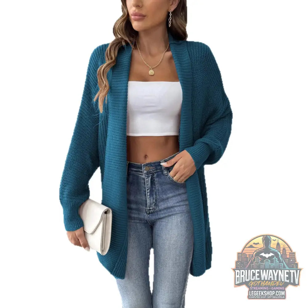 Cardigan Femme Simple Loose Manches Chauve-Souris - Cardigan Femme