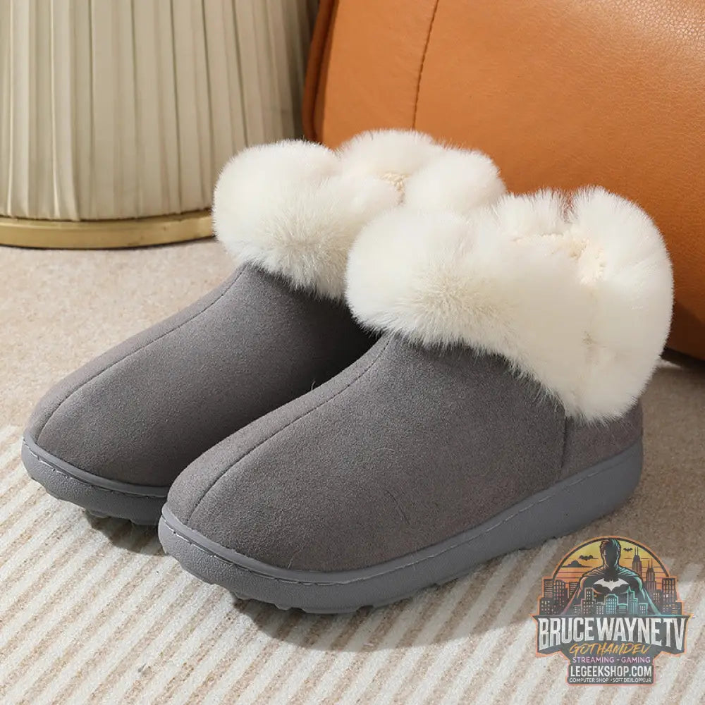 Chaussons Maison Hiver Plateforme Chauds Couple Velours - Gray / 36or37 - Chaussons Maison