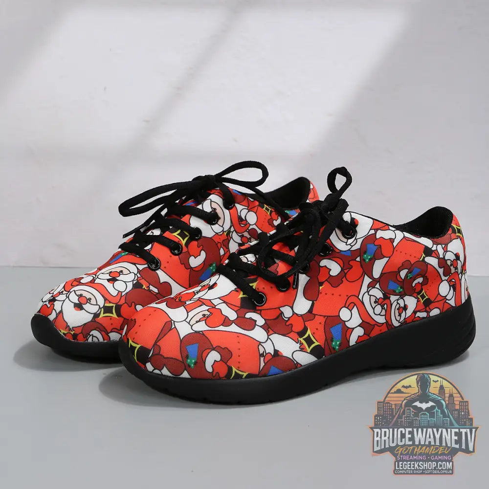 Chaussures Femme Motif Père Noël Floral Style Britannique - Red / Size36 - Chaussures Femme