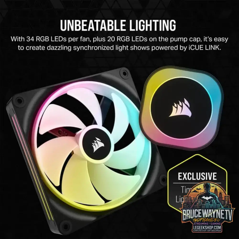Corsair iCUE LINK H170i RGB, Wasserkühlung schwarz - Corsair - vue 6
