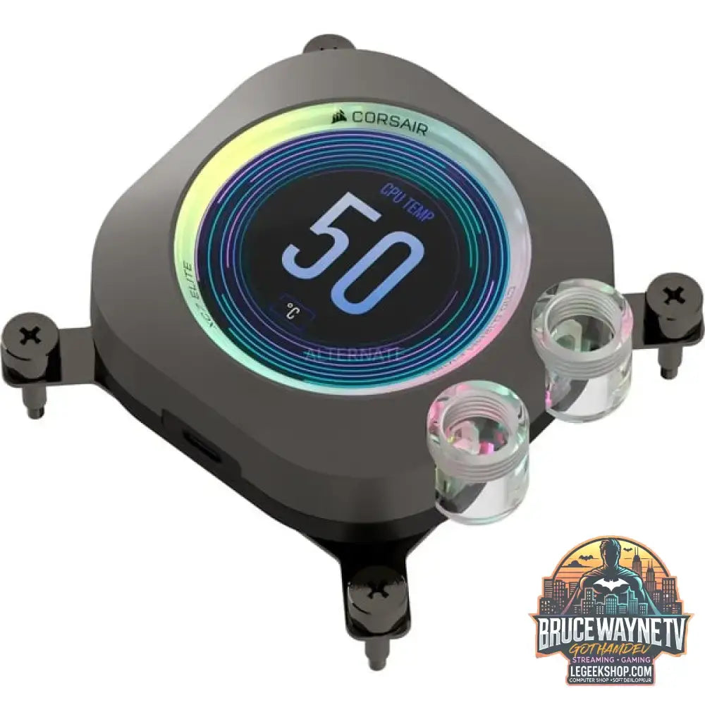 Corsair iCUE XC7 RGB ELITE LCD CPU-Wasserkühler, CPU-Kühler schwarz/grau - Corsair - vue 2