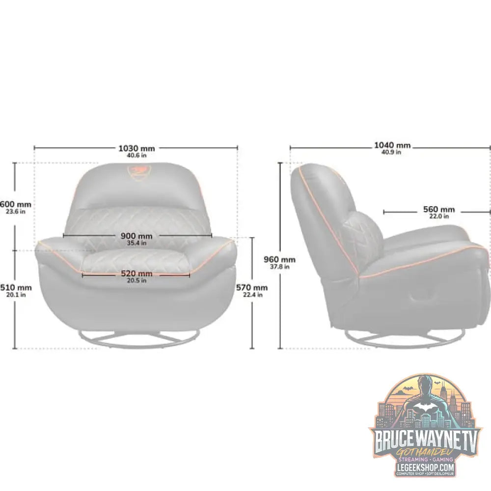 Cougar Gaming-Sofa Overlord, chaise gaming - Cougar - vue 22